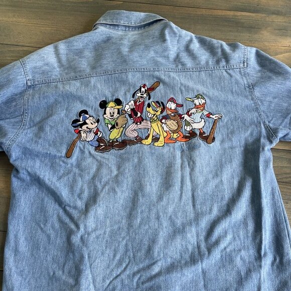 Vintage Walt Disney Too Cute Guetta Bros Embroidered Denim Womens Size L (Z7) - Picture 1 of 10